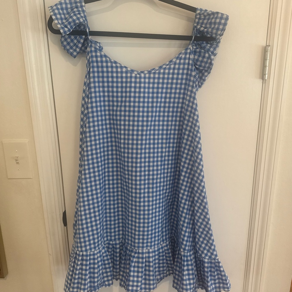 Blue Gingham Dress / Cover up